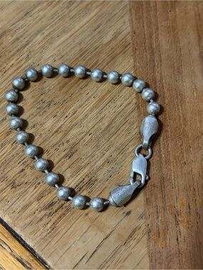 Silpada 925 Italy Sterling Silver Bead Ball Dog Tag Bracelet